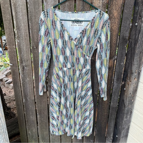 Effie’s Heart Sarah Longsleeve Leaf / Feston Dress in Sz M - Picture 7 of 11
